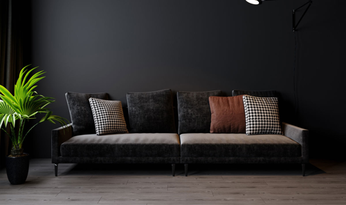Image of dark colour drenched room